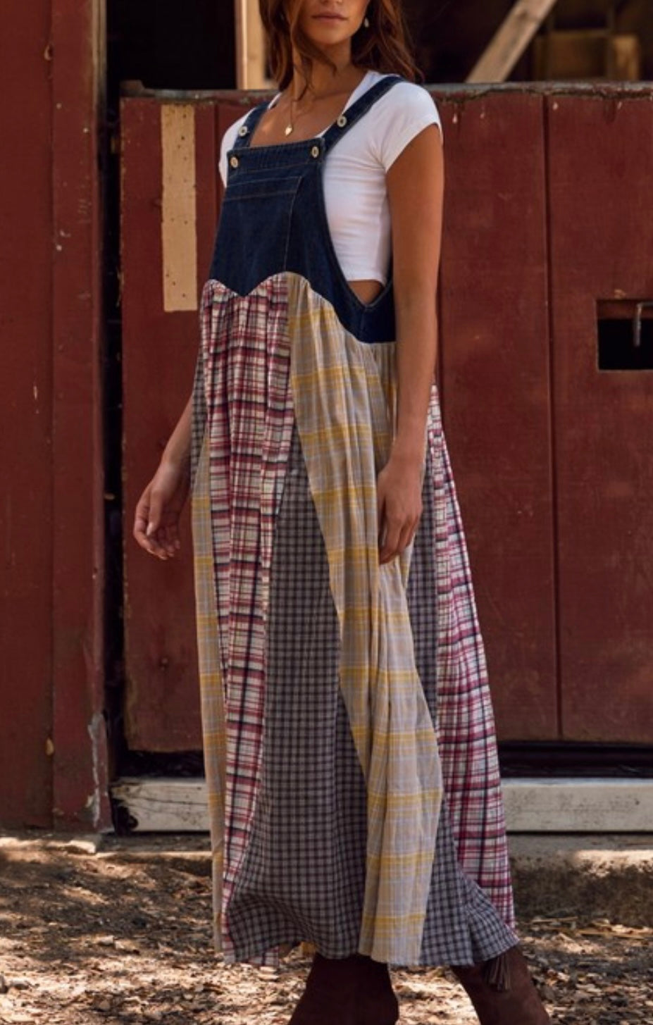 Patchwork Overall Dress