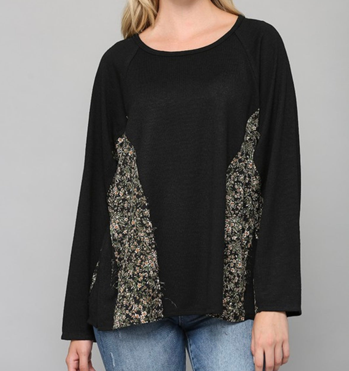 Sabrina Solid and Floral Top