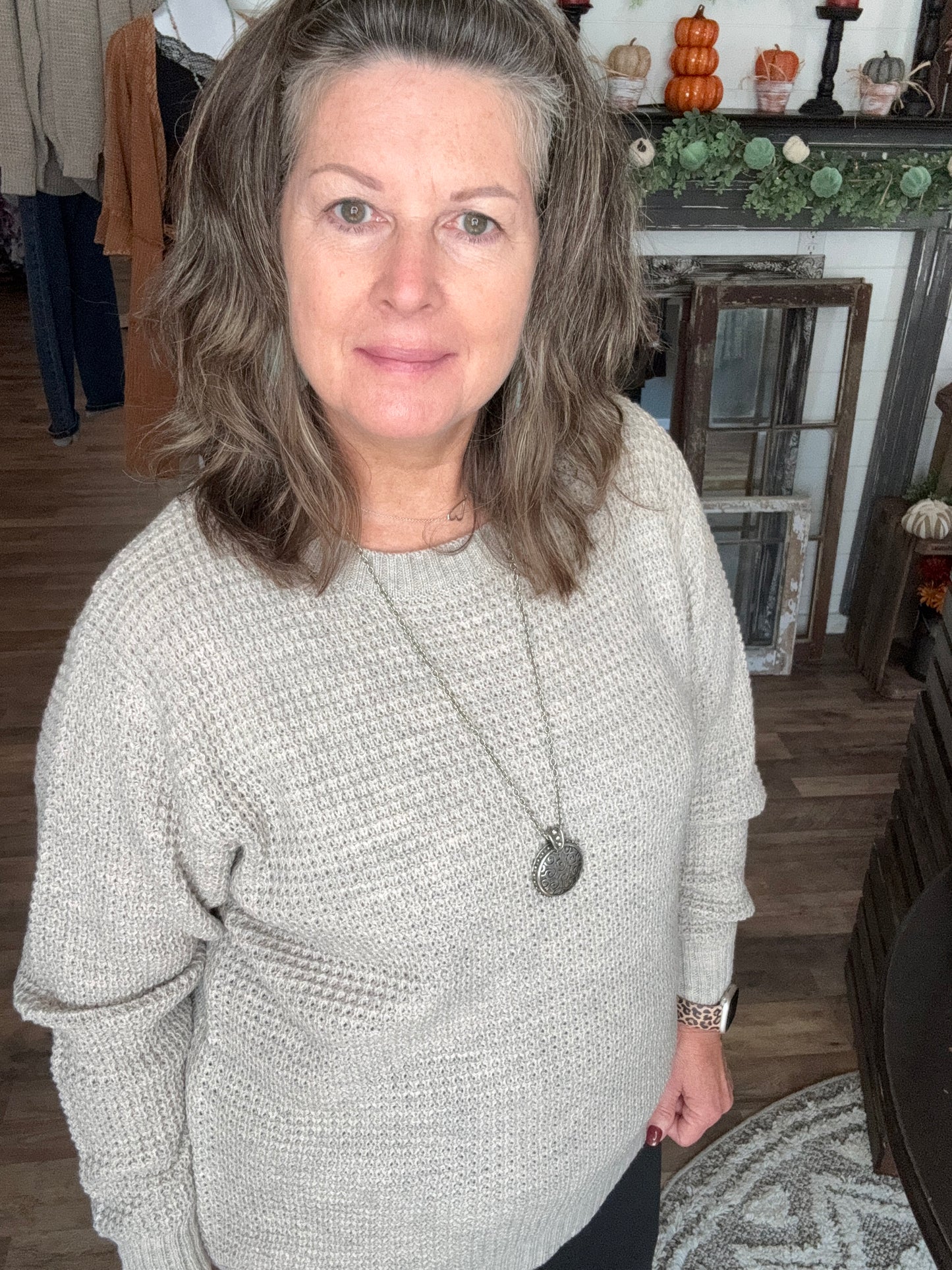 Waffle Knit Fall Sweater