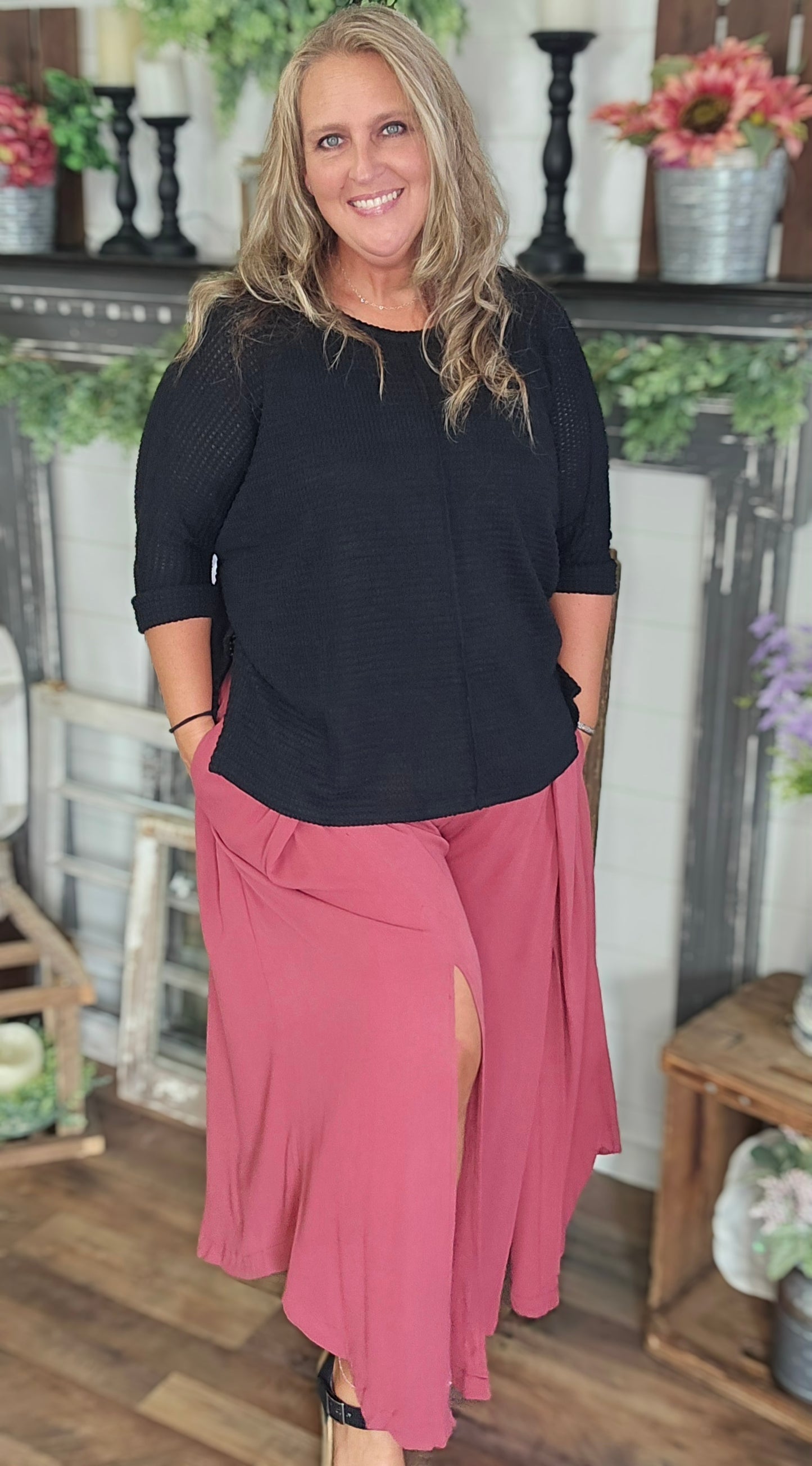 Gauze Split Leg Pants by Easel