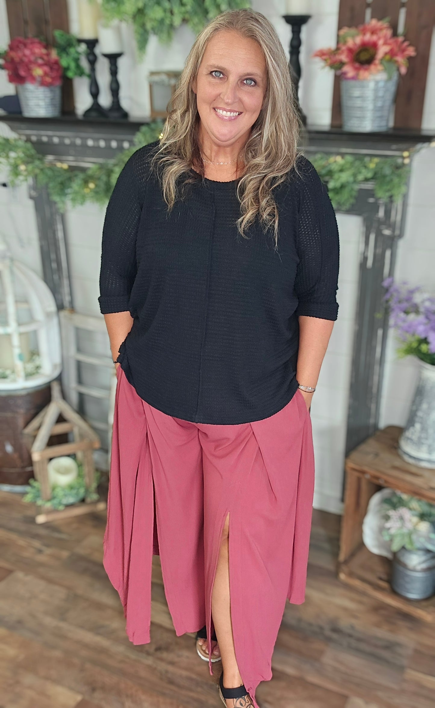 Gauze Split Leg Pants by Easel