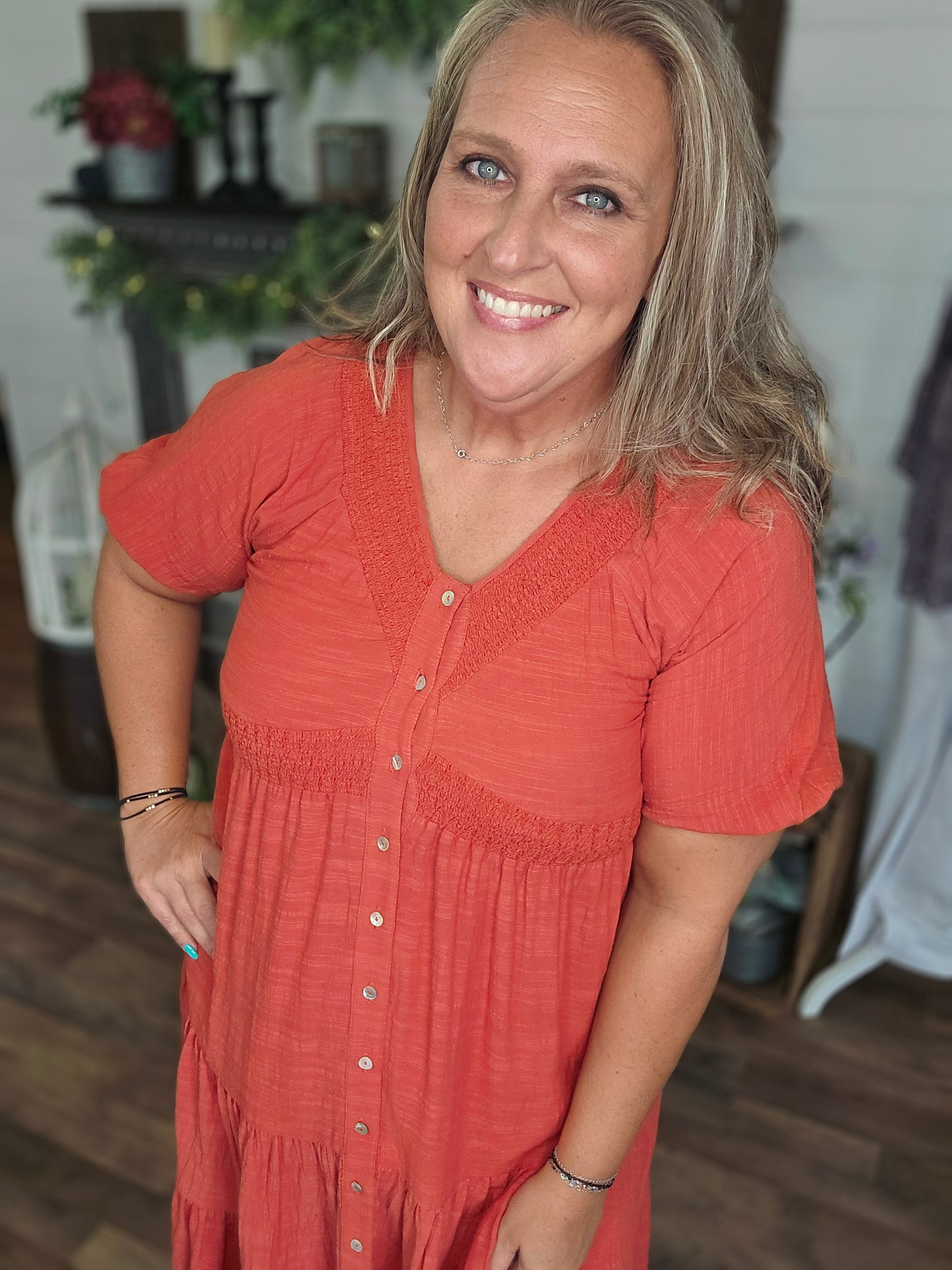Tiered Linen Maxi Dress by Easel