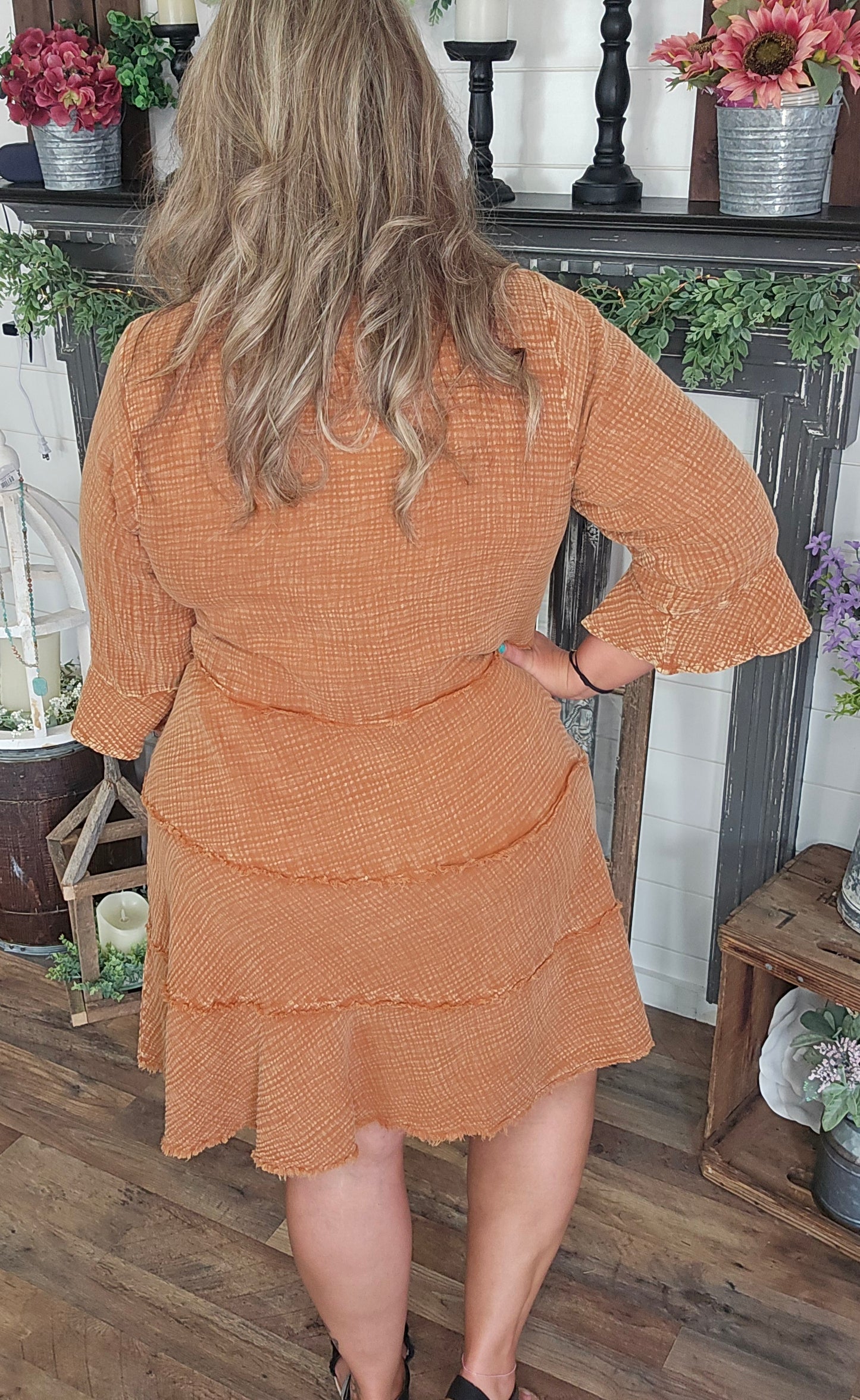 Mineral Wash Gauze Mini Dress by Easel