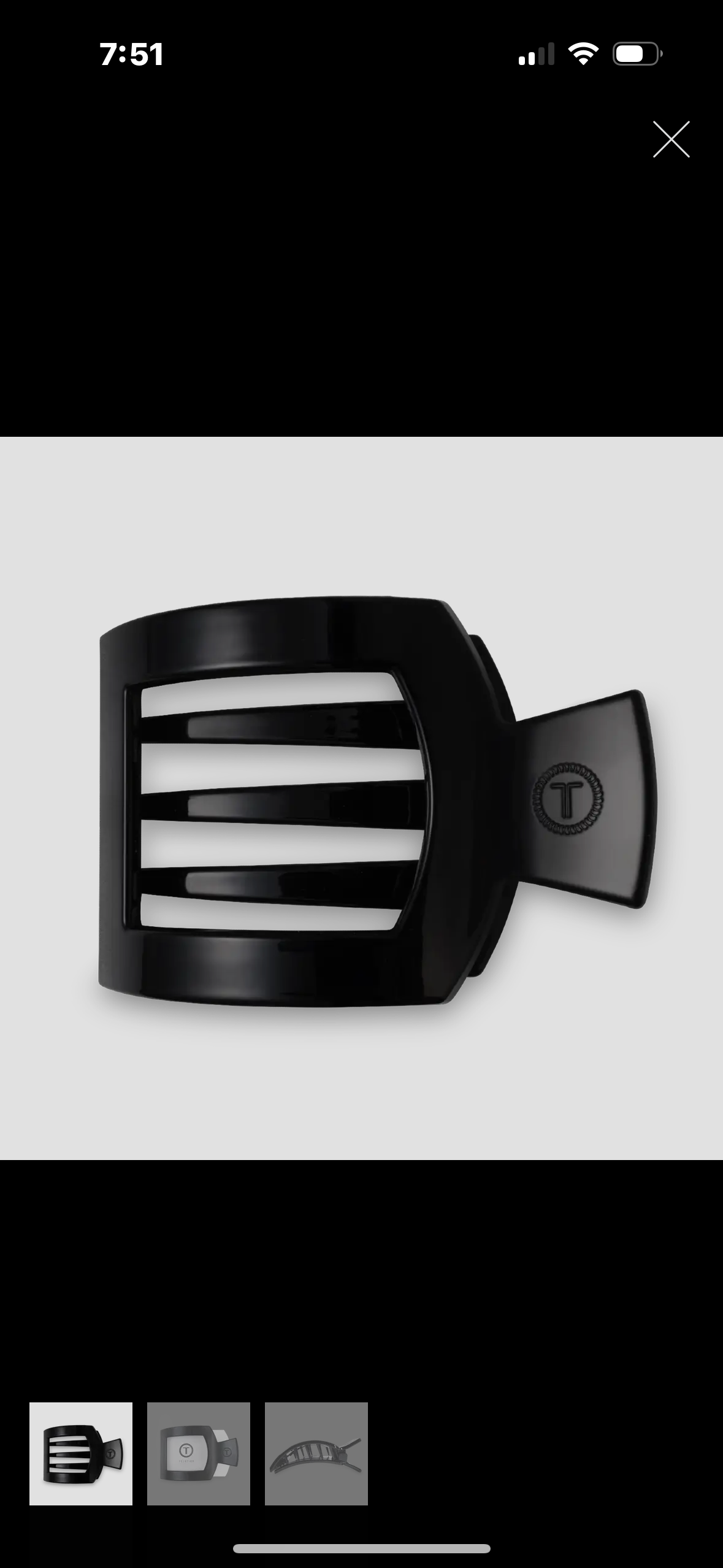 Teleties Square Flat Hair Clip-Large