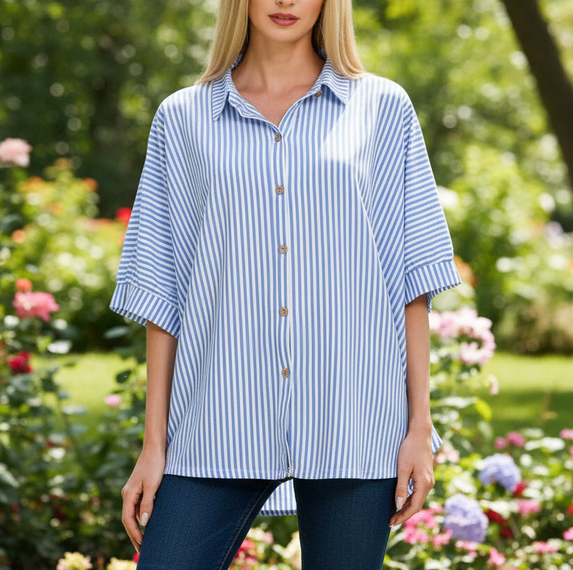 Billie Boxy Button Front Top