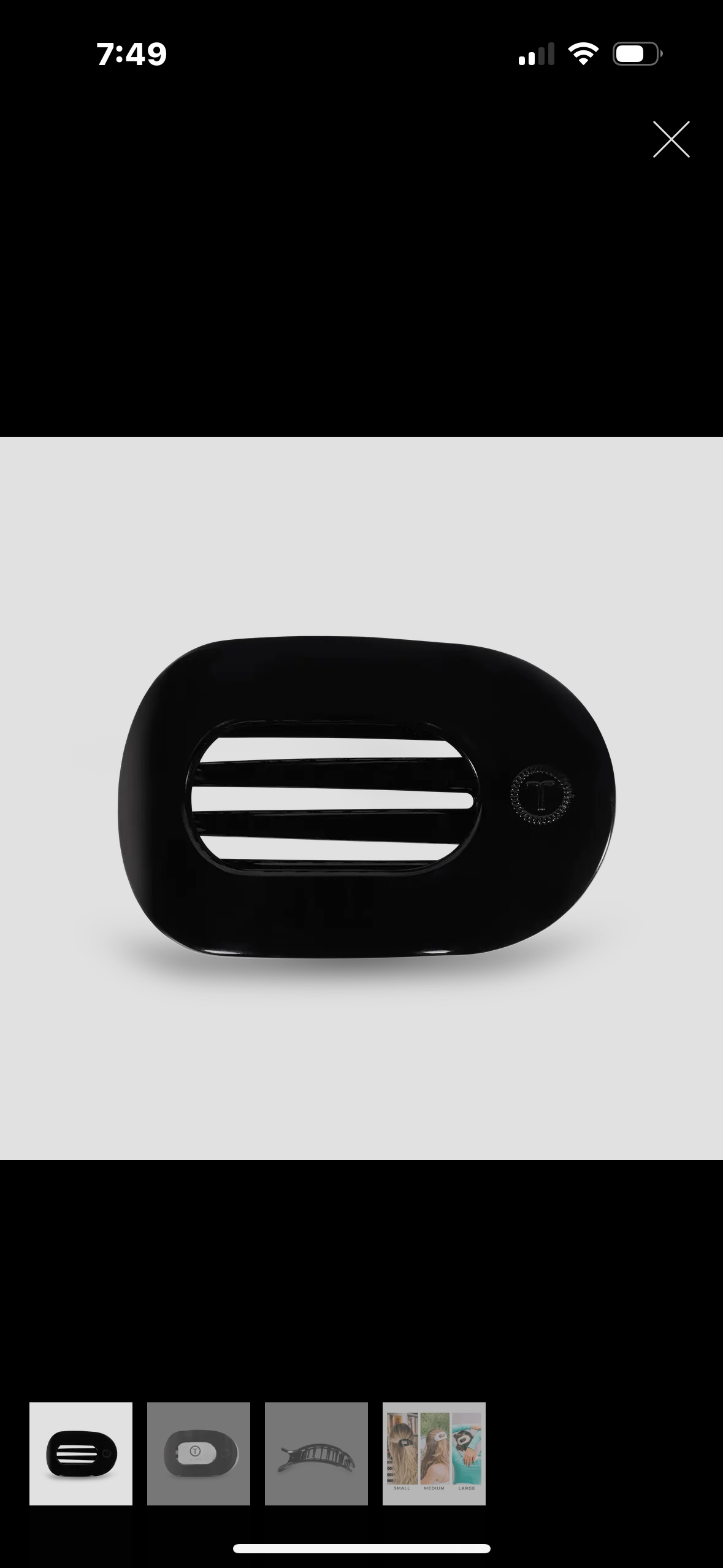 Teleties Round Flat Hair Clip-Medium