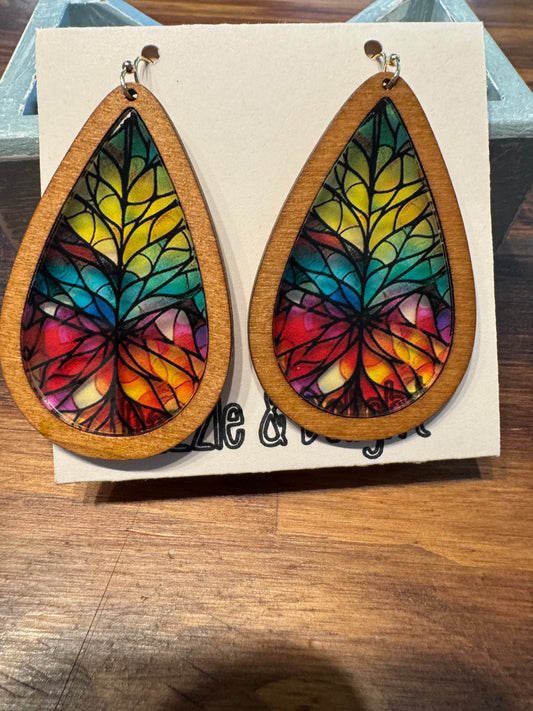 Dazzle and Delight Stained Glass Teardrop Earrings