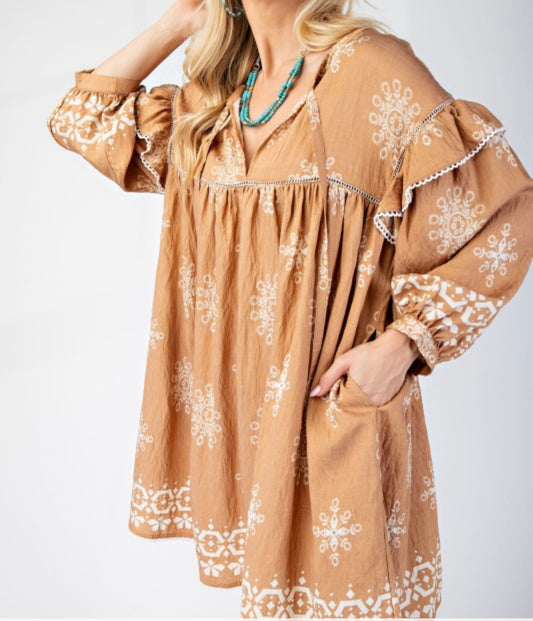 Leana Long Sleeve Babydoll Dress