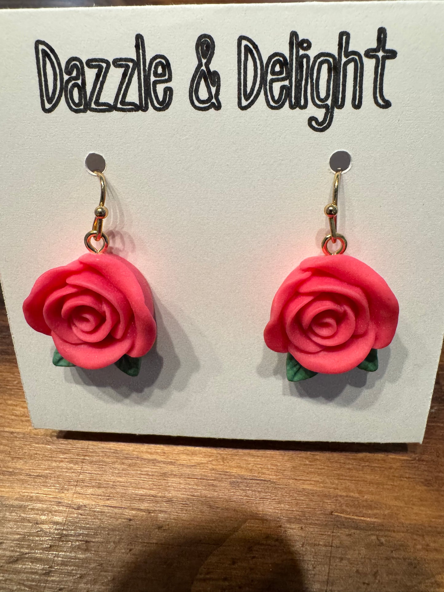 Dazzle and Delight Clay Roses Earrings