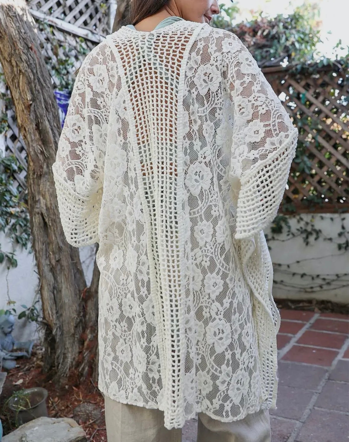 Crochet Floral Kimono