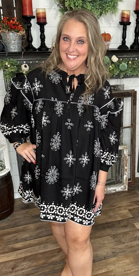 Leana Long Sleeve Babydoll Dress