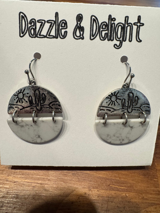 Dazzle and Delight Metal Cactus Earrings