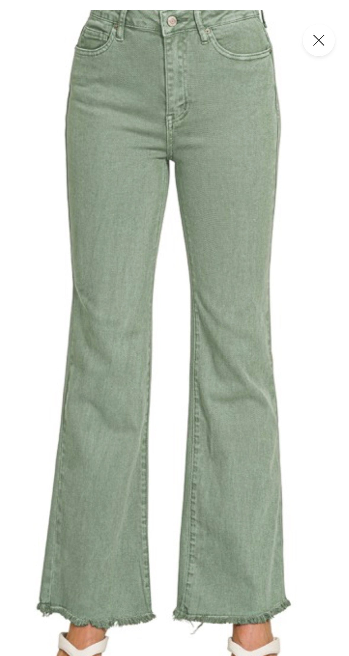 Frayed Hem Straight Wide Leg Pants