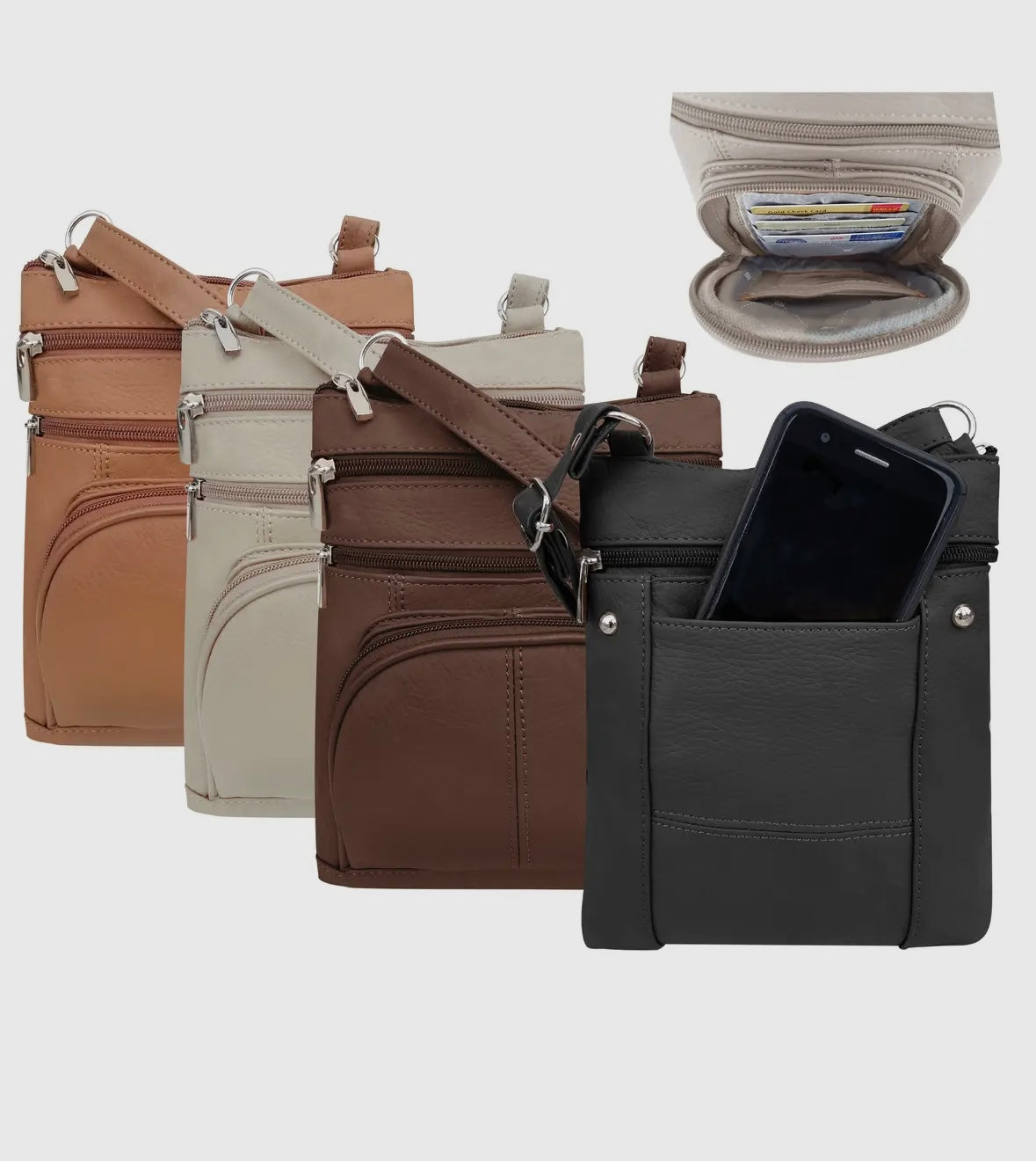 Santana Leather Crossbody Bag with Phone Pocket