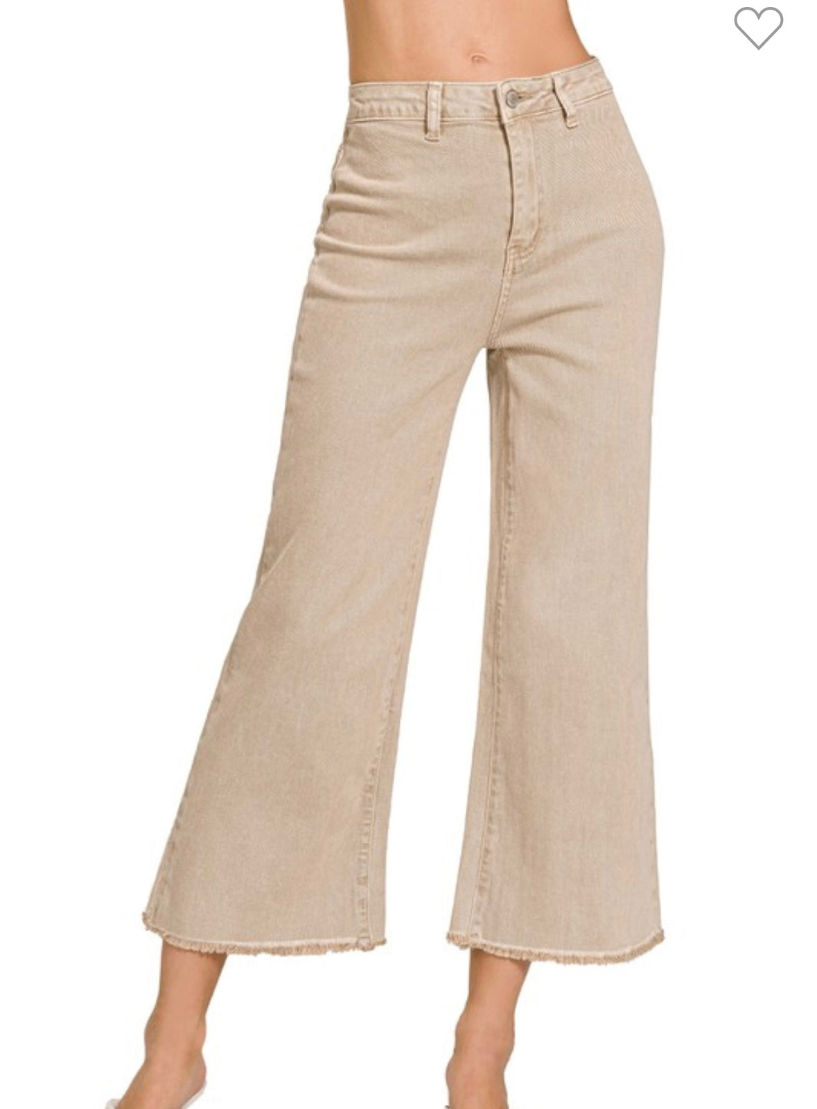Zenana Acid Wash HW Frayed Hem Straight Jeans