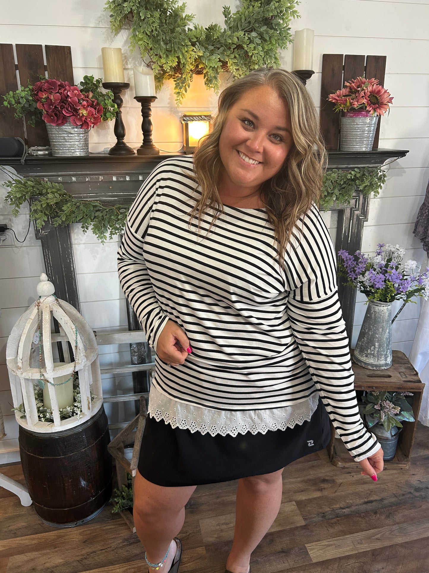 Sassy Stripes Tunic Top