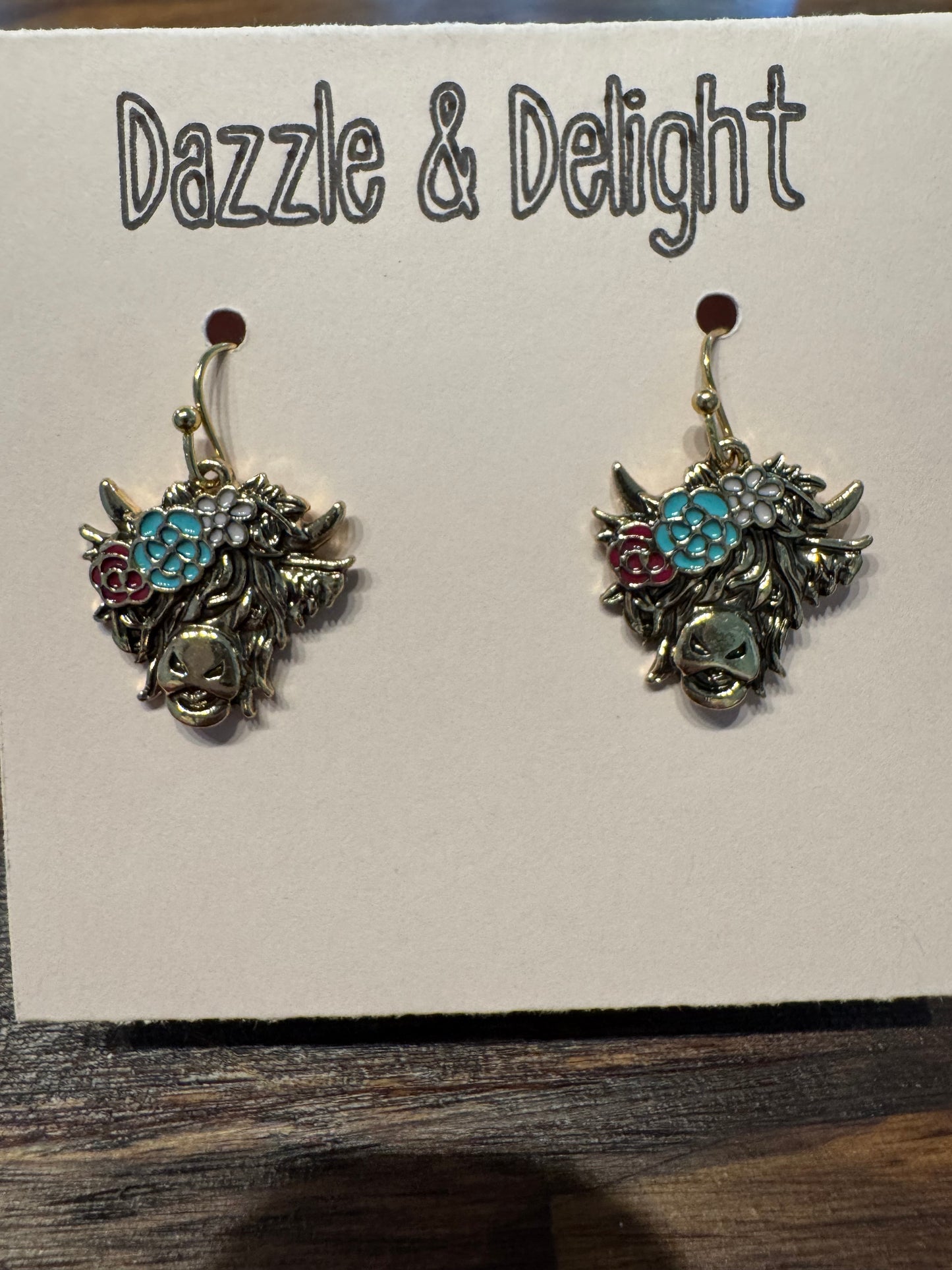 Dazzle and Delight Fancy Highland Cow Earrings
