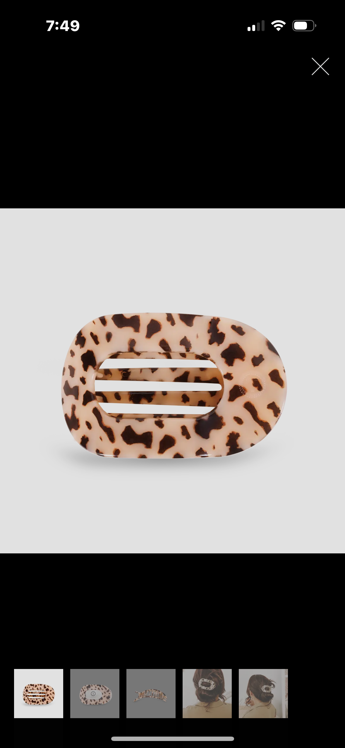 Teleties Round Flat Hair Clip-Medium