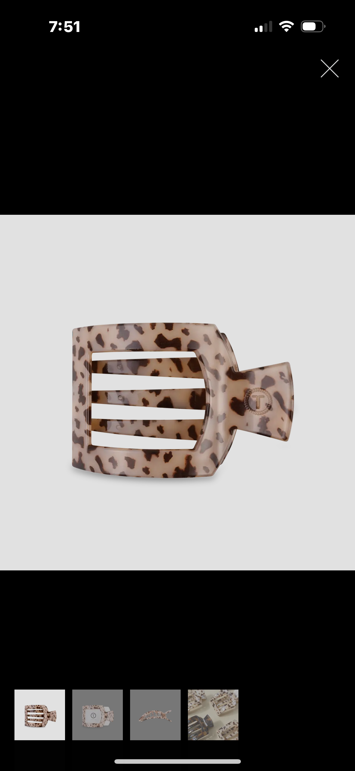 Teleties Square Flat Hair Clip-Medium