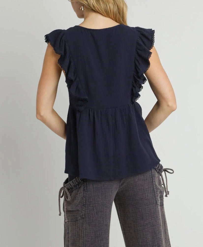 Gracie Gauze Embroidered Top