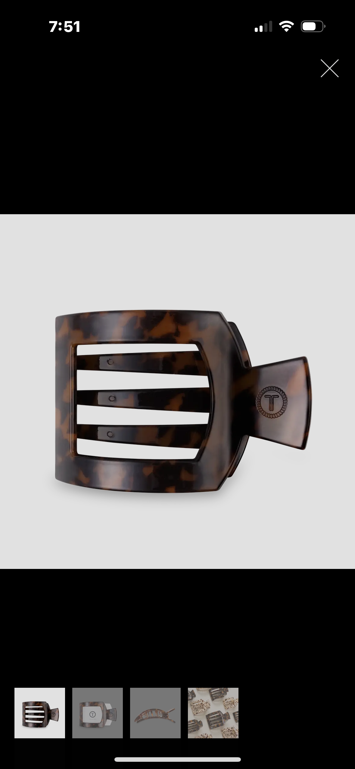 Teleties Square Flat Hair Clip-Large