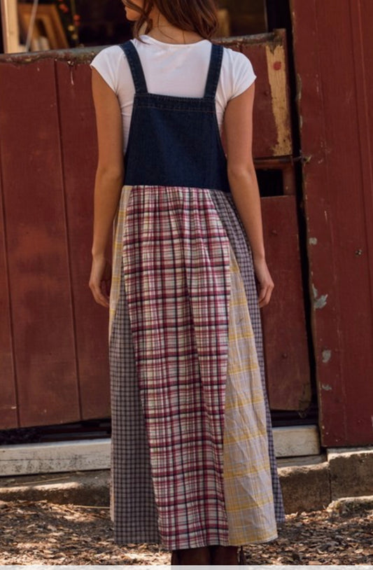 Patchwork Overall Dress