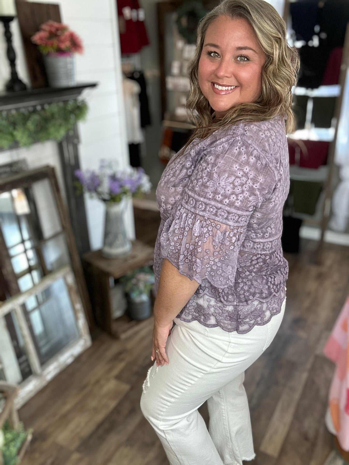 Belinda Bell Sleeve Lace Top