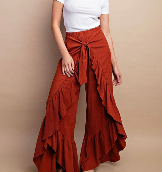 Trendy Tie Front Pants