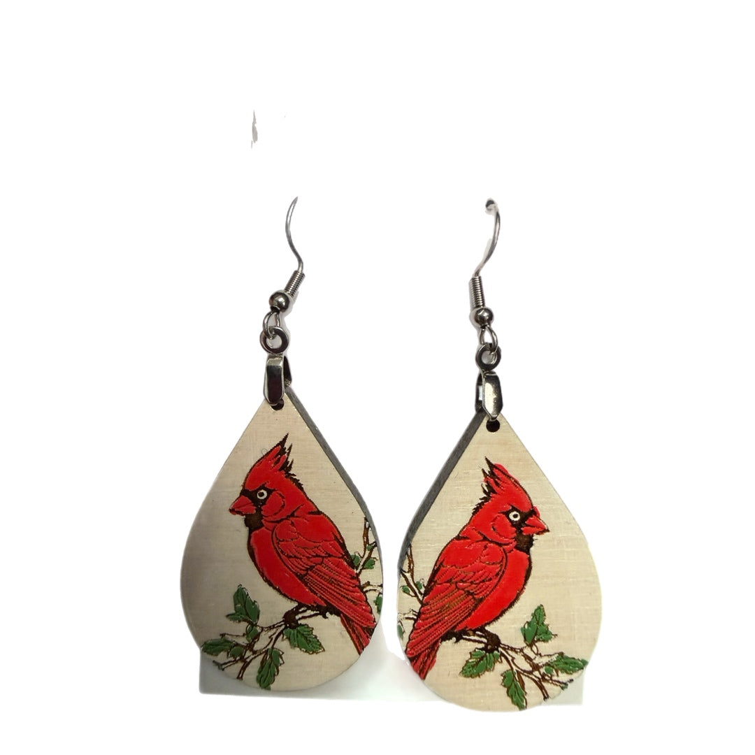 Cardinal Christmas earrings