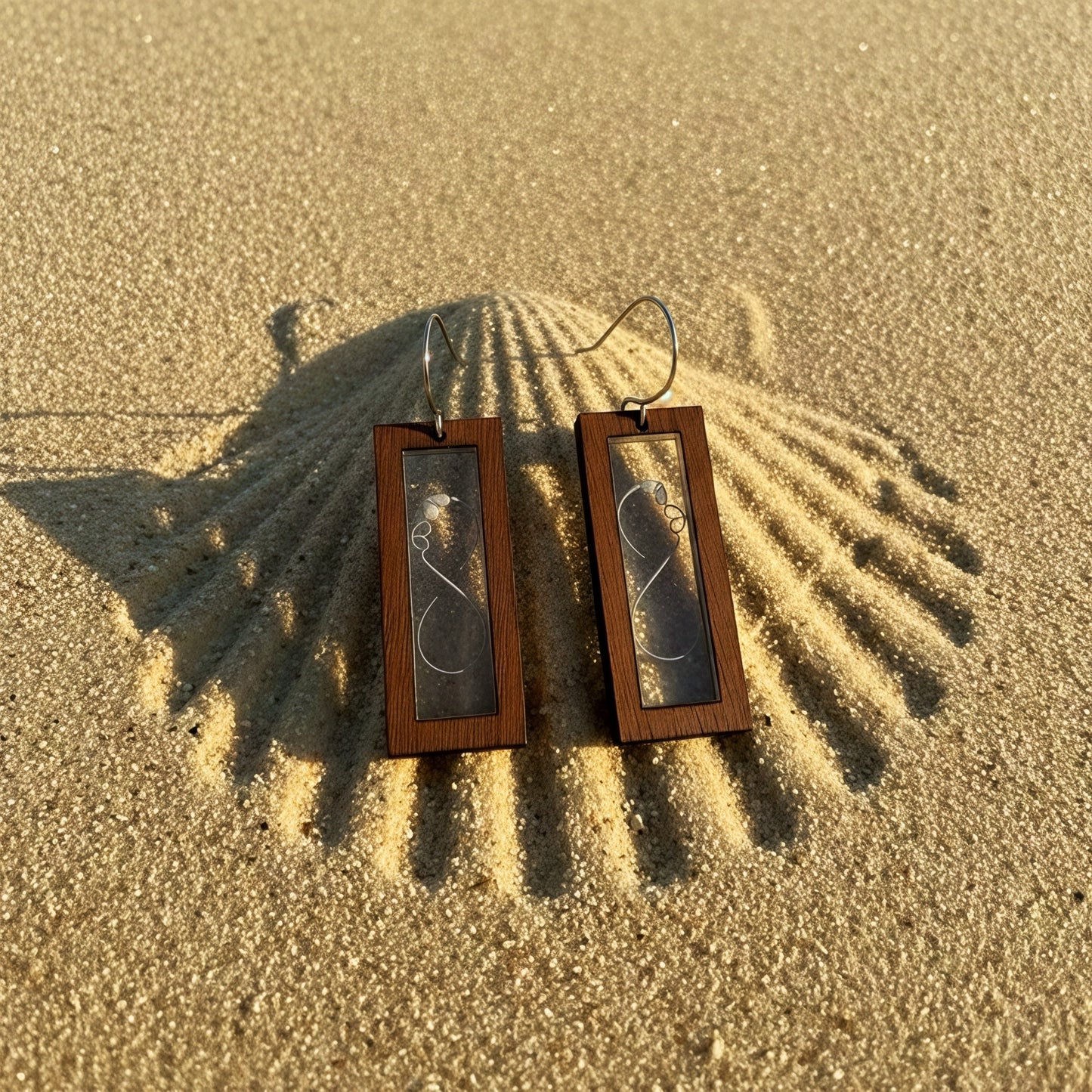 Rectangle Infinity hearts earrings