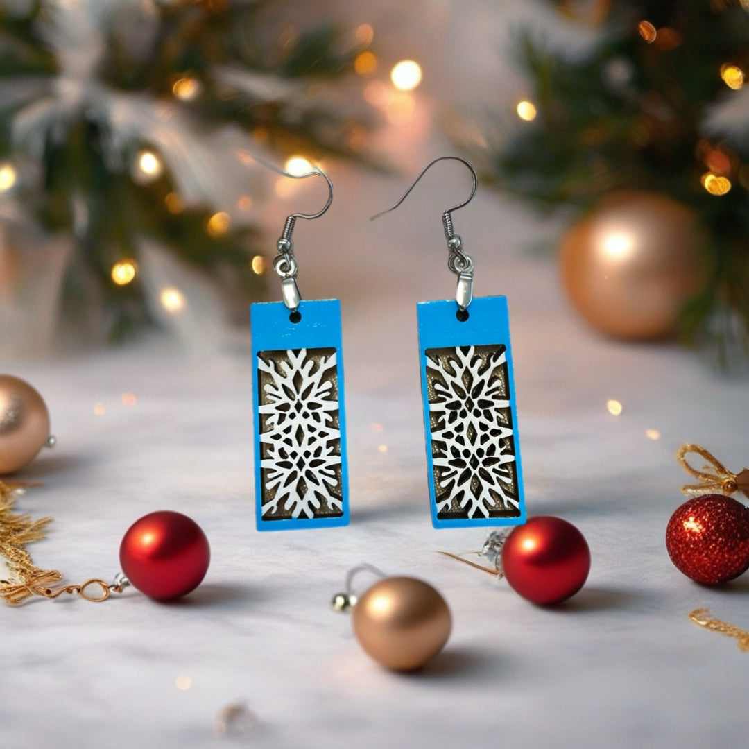 Snow Flake square earrings