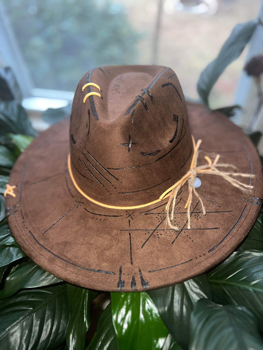 Jen's Designs - Brown Lines Handcrafted Hat