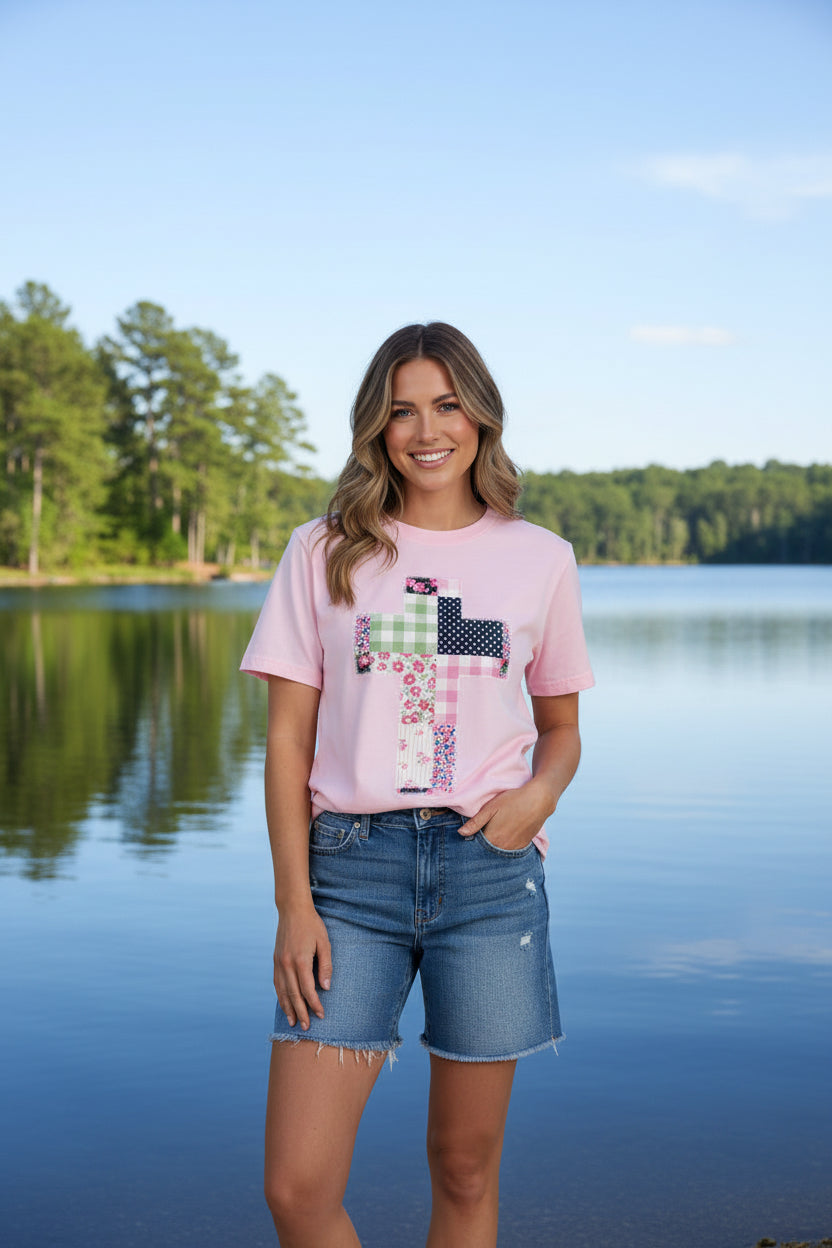 Sewing Memories Patchwork Cross SS Tee