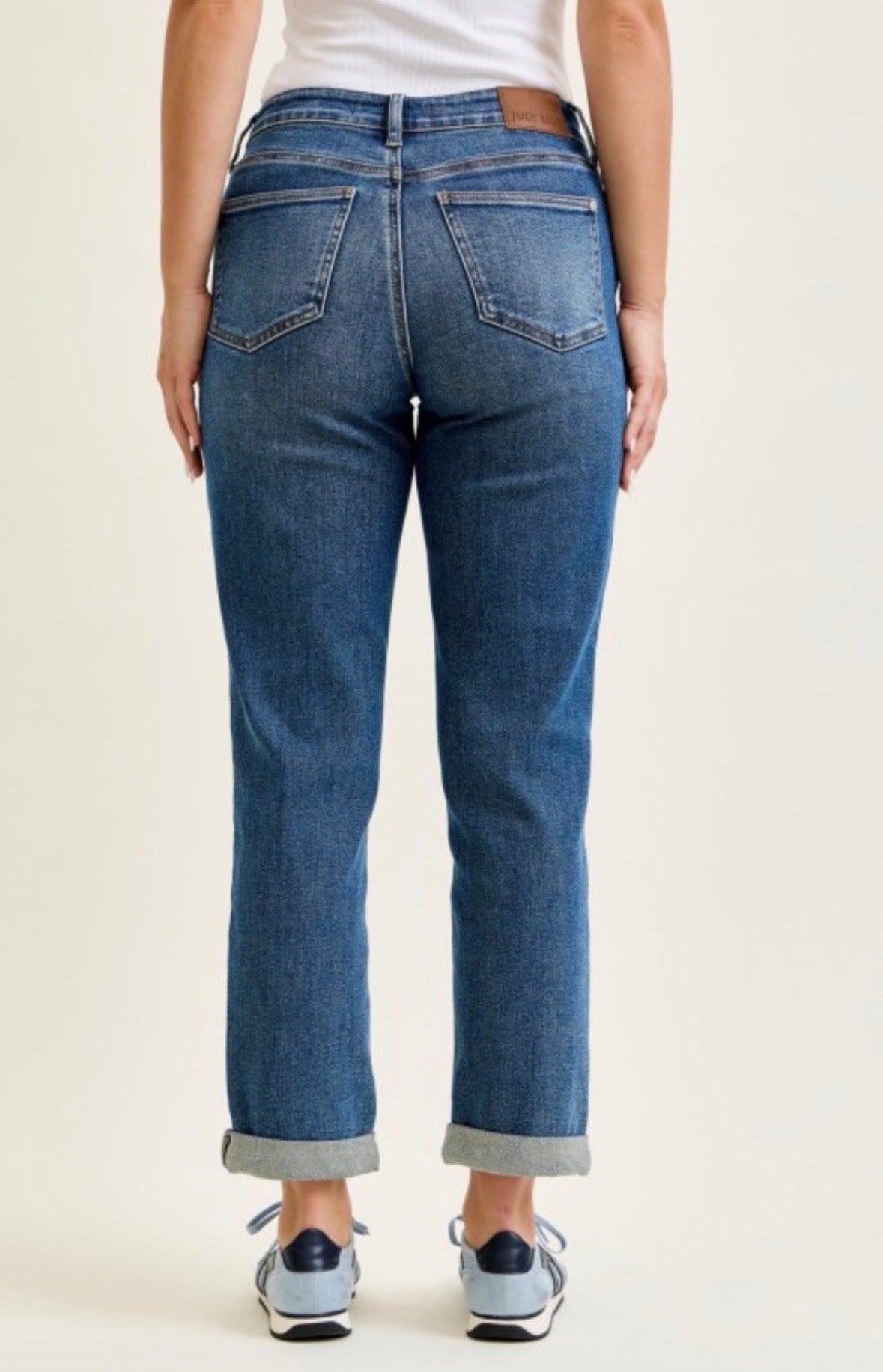 Judy Blue MR Patched Boyfriend Jeans