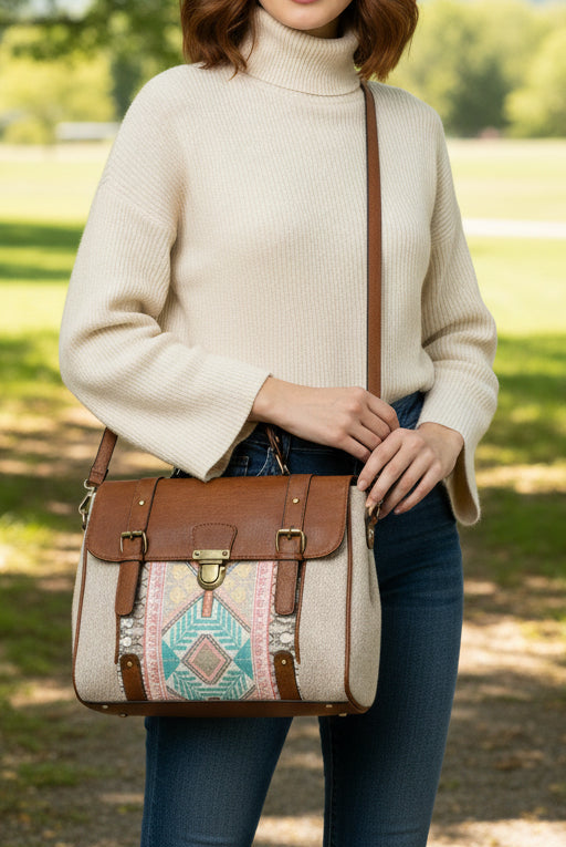Arizona Aztec Embroidered Satchel