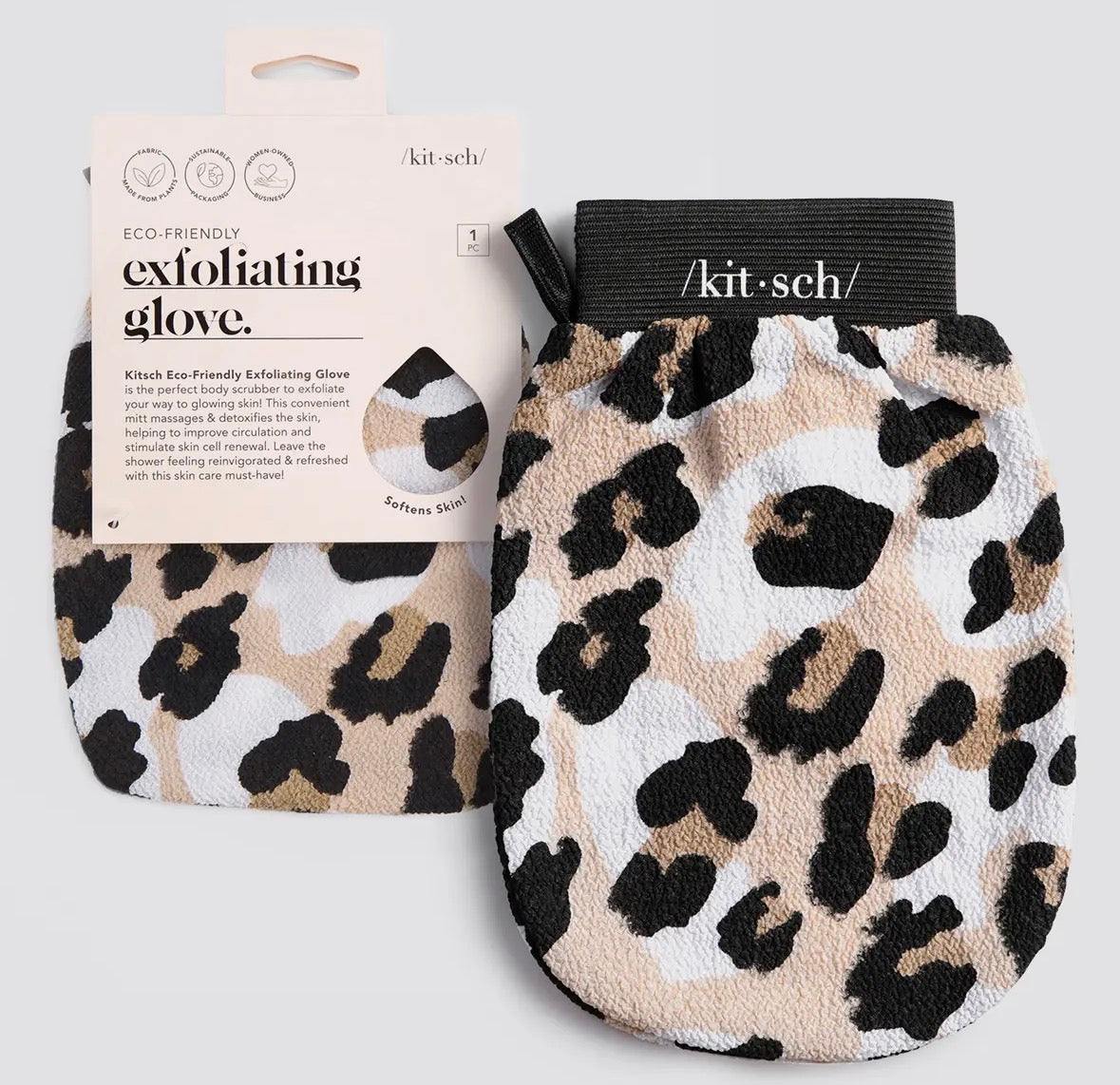 Kitsch Leopard Print Exfoliating Glove