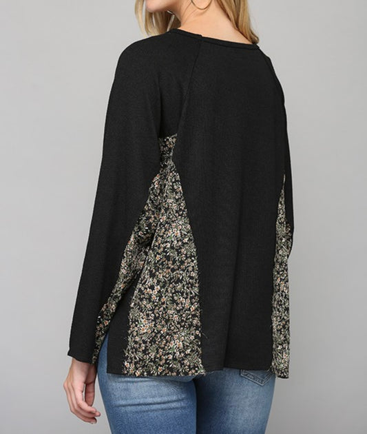 Sabrina Solid and Floral Top