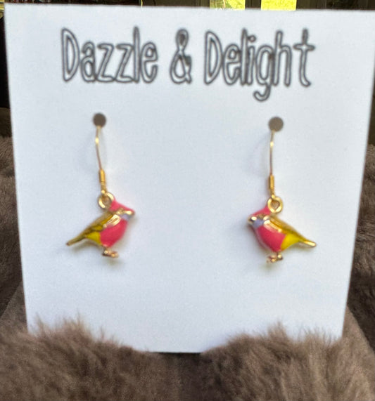 Dazzle and Delight Enamal Bird Earrings