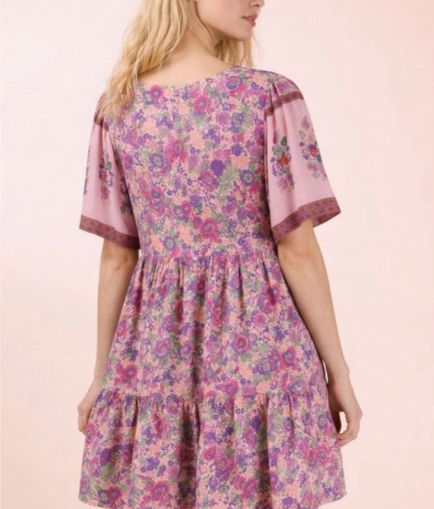 Sweet Berry Blush Mini Dress