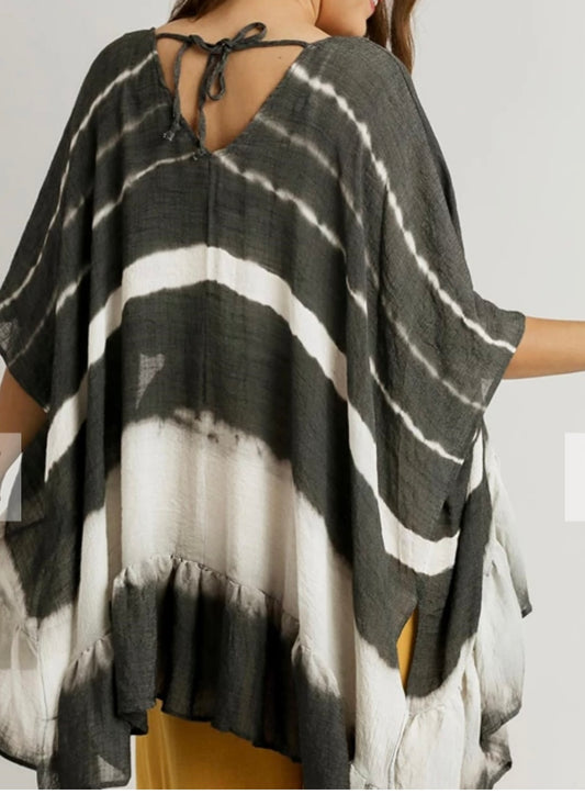 Navy Striped Kimono