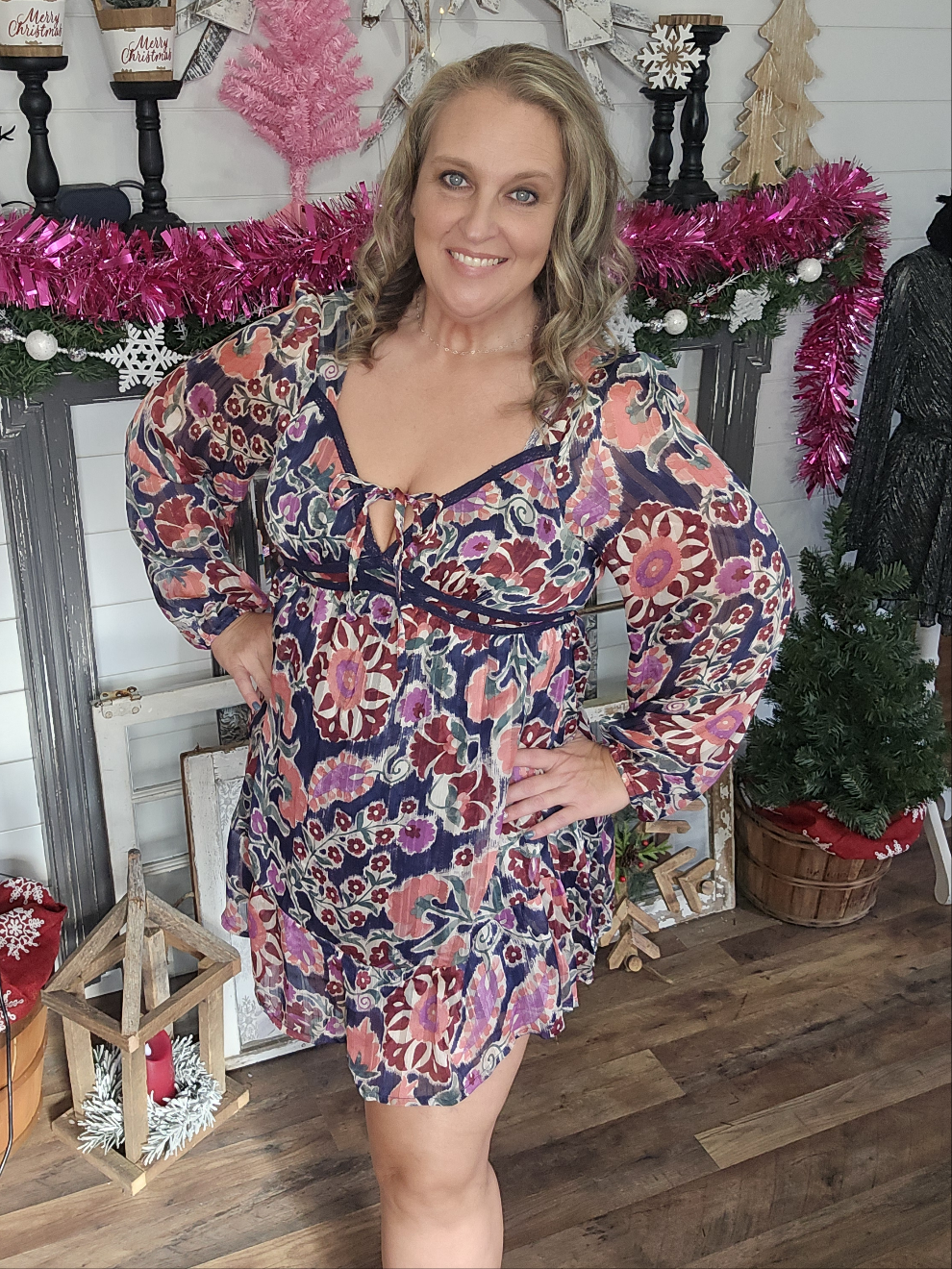Pretty Print Holiday Dress
