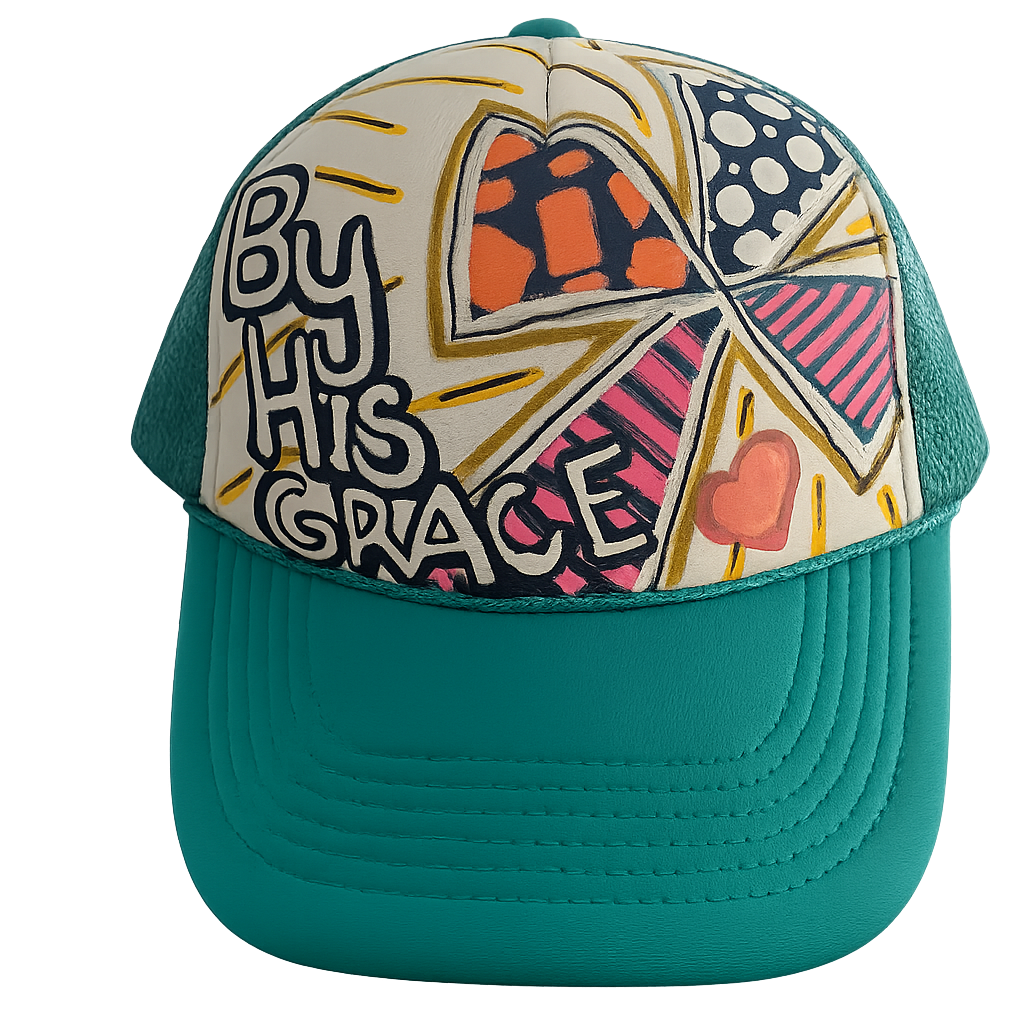 By His Grace Hand Painted Trucker Hat