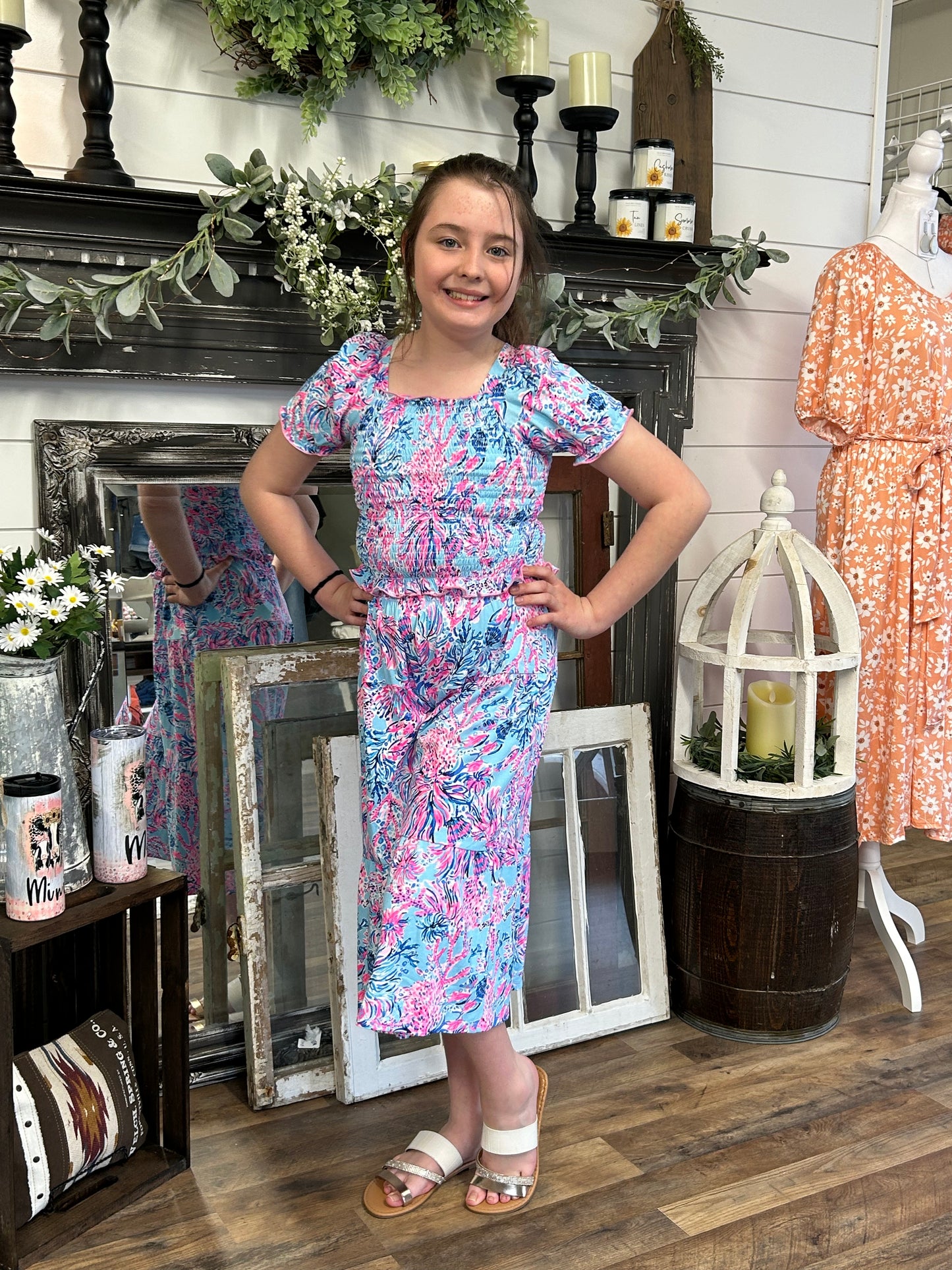 Girls Two Piece Floral Reef Set