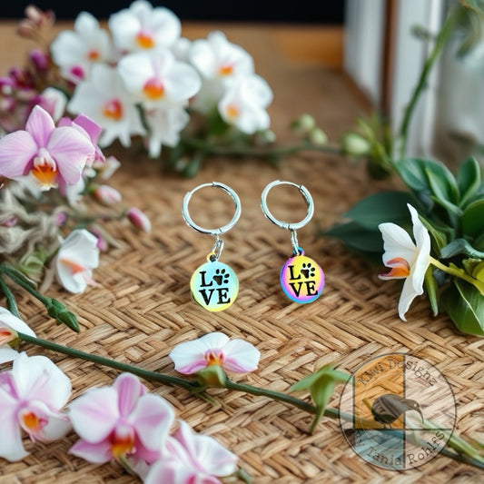 LOVE Huggie earrings - silver