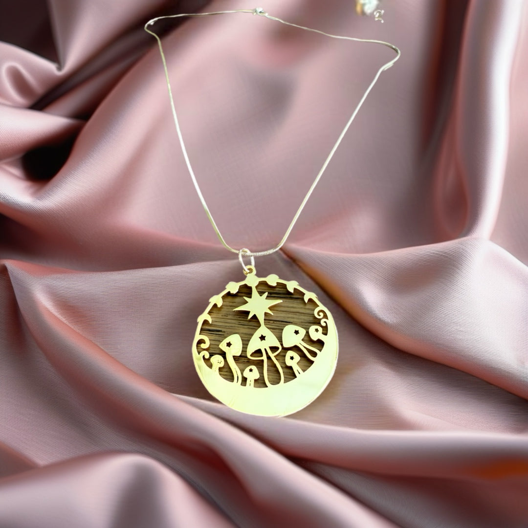 Shroom Gathering pendant necklace