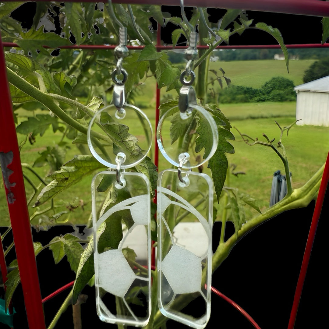 Acrylic Sports drop earrings