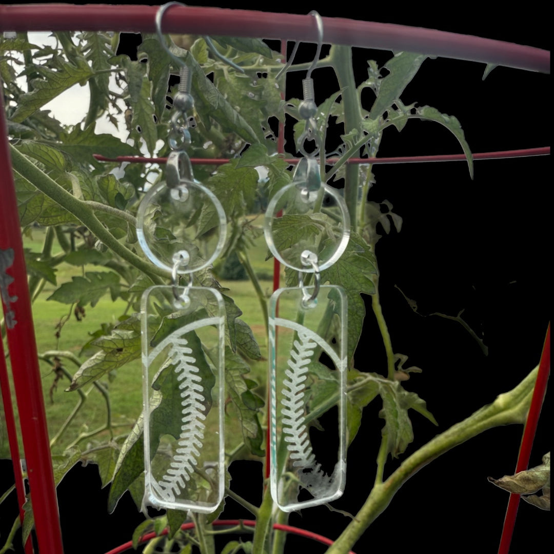 Acrylic Sports drop earrings