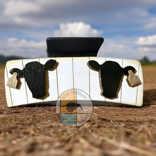 4" Claw clip Cow with tag