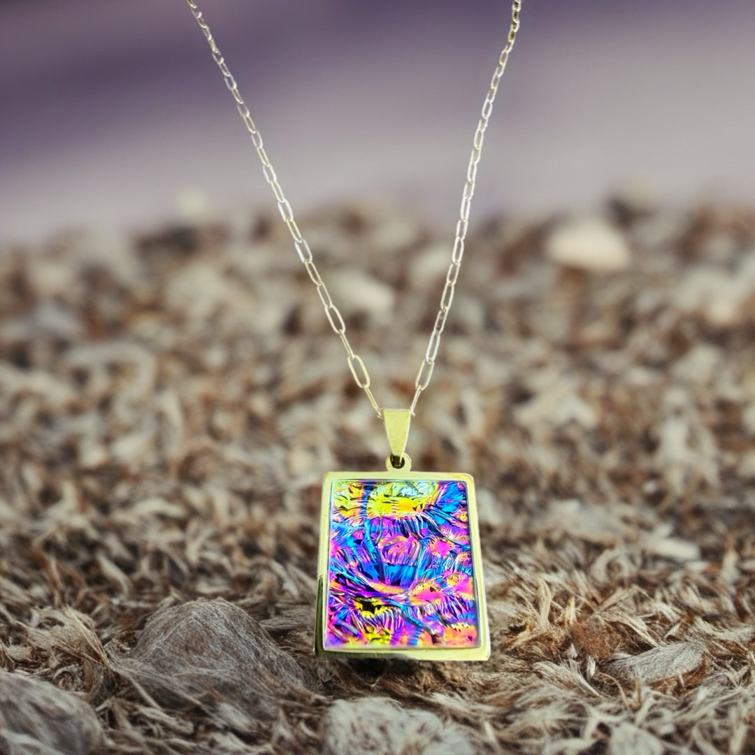 Pink Dragon Skin pendant necklace