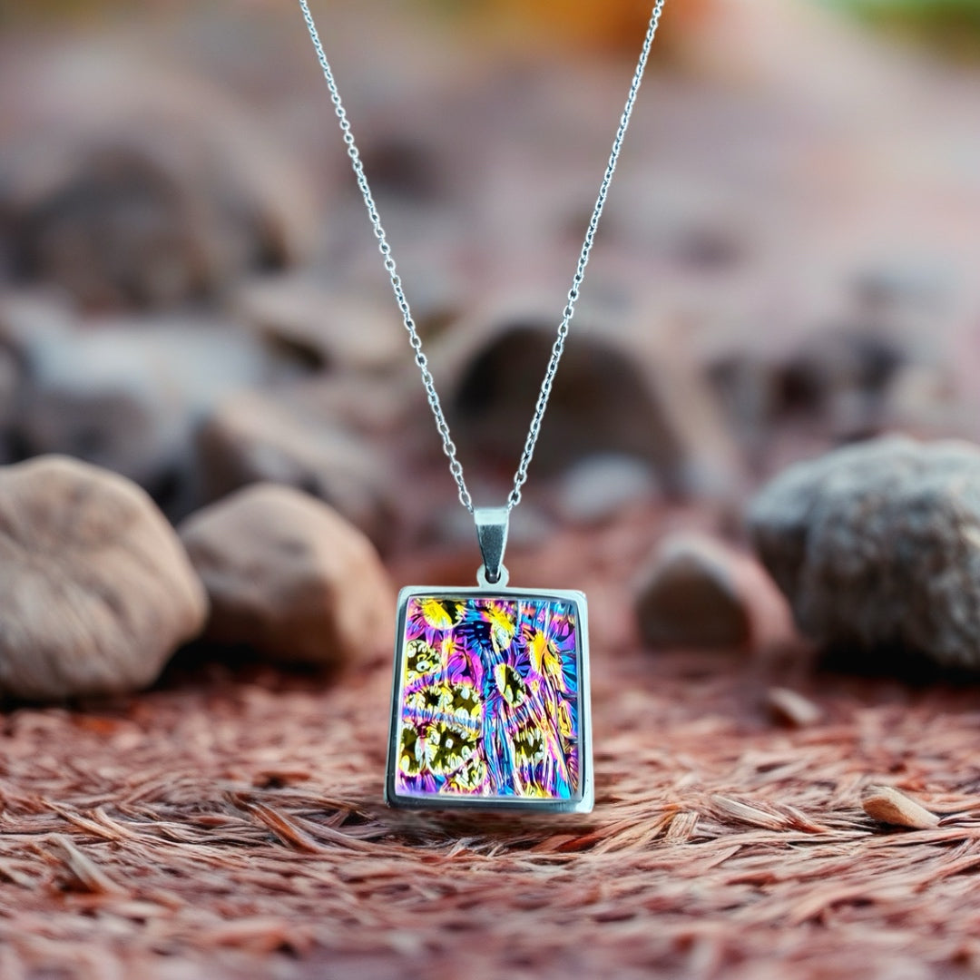 Pink Dragon Skin pendant necklace